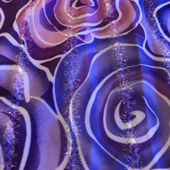 PURPLE & Pink Roses Baby Doll Chemise Size Large - Picture 6 of 10